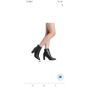 New Size 5.5 Dream Pairs Black PU Sianna-1 Chunky Heel Ankle Boots Booties